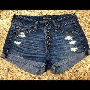 Abercrombie and Fitch High Waisted Destroyed Jean Shorts